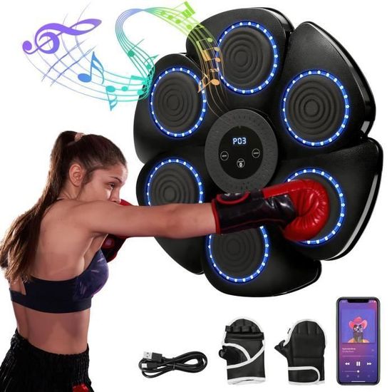 Xoeminor Music Boxing Machine, Appareil de Boxe Électronique Mural Intelligente avec Gants, 9