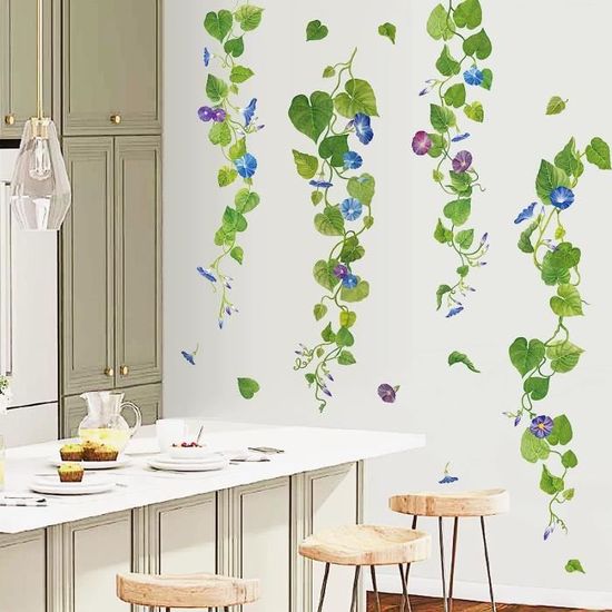 Wondever Stickers Muraux Plante Verts Pendaison Vigne Autocollants Muraux  Mural Stickers Feuilles Fleurs pour Salon Chambre [80] - Cdiscount Maison