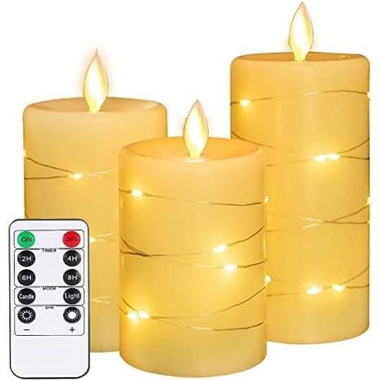 Lumière jaune scintillante Bougies Led noires-blanches, 1 pièce, avec  flamme vacillante, sans flamme, à piles - Cdiscount Maison