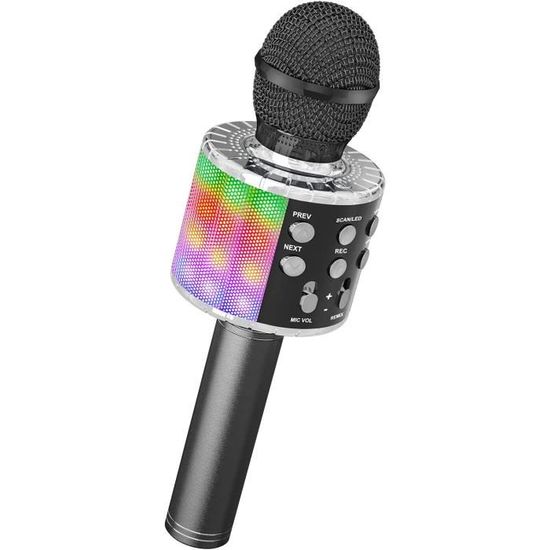 Microphone sans Fil Karaoké, Ankuka Micro Karaoke Enfant avec Lumières LED  de Danse, Microphone Bluetooth pour Enfants Fille Garcon