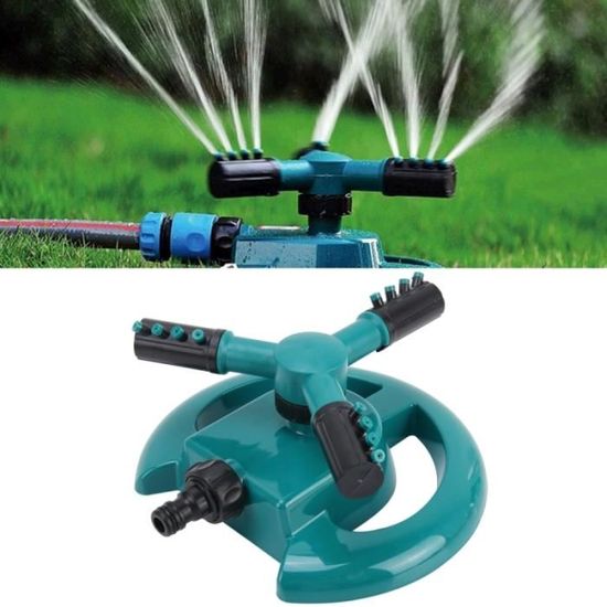 Arroseur rotatif à 360° avec 3 bras en ABS - Idéal pour les pelouses, les potagers et les aires de jeux pour enfants | Leroy Merlin