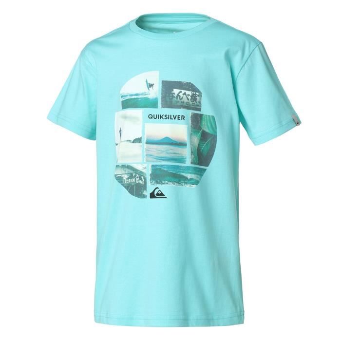 QUIKSILVER T-shirt imprimé Flaxton Youth Pho - Enfant Garçon - Bleu turquoise