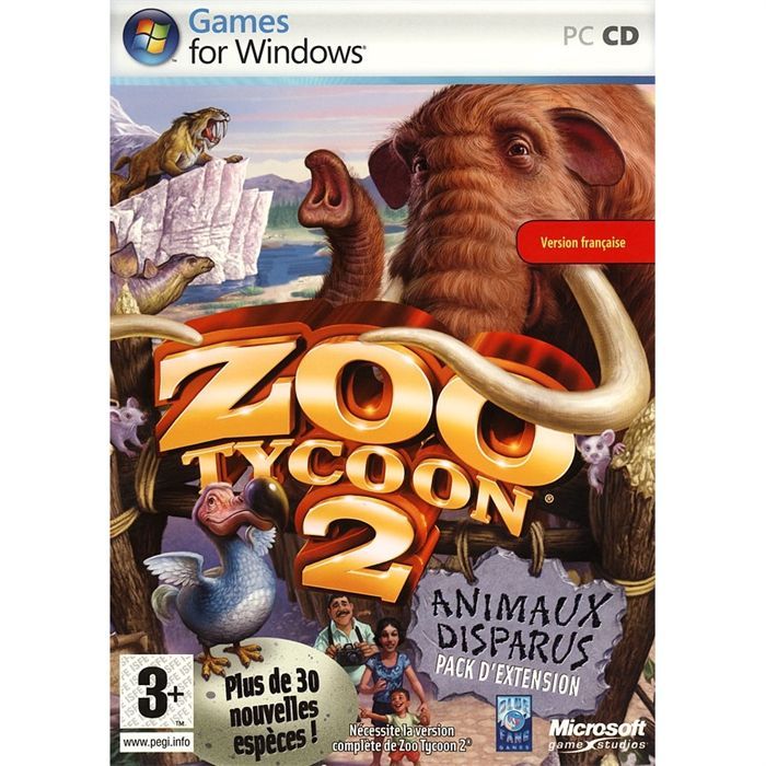 Zoo Tycoon 2 Animaux Disparus / Jeu PC Cd-Rom