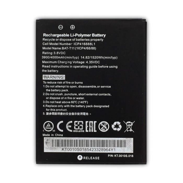 movitek® - Batterie pour ACER LIQUID Z630 / Z630S - BAT-T11 (4000mAh)