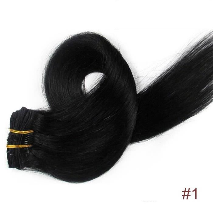 KIT EXTENSION CHEVEUX A CLIPS REMY HAIR 100% NATURELS (3 Clips Sans Extensions 49CM)
