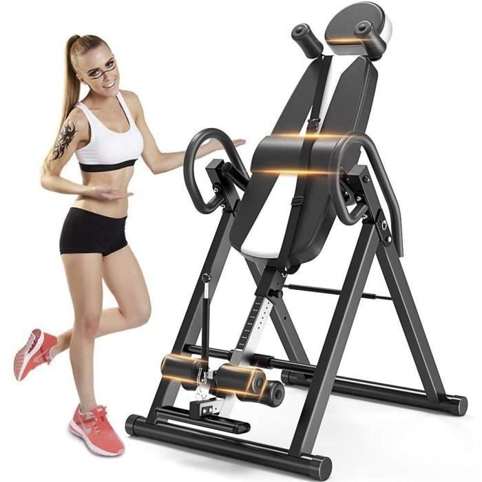 Table d'Inversion Pliable Musculation Appareil du Dos Bras Sport Exercice Maison Bureau Hiver, Support jusqu'à 150kg