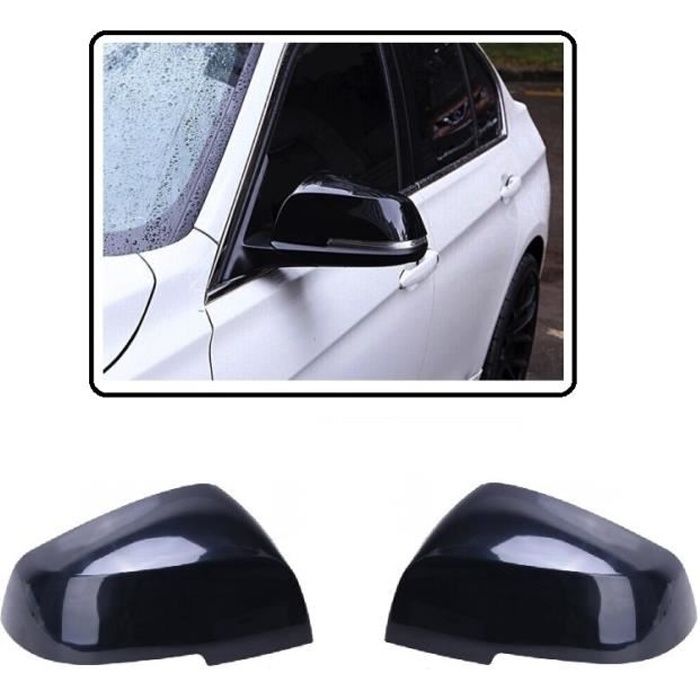 2 COQUE DE RETROVISEUR A CLIP NOIR BRILLANT GLOSS BMW SERIE 1 2 3 F20 F22 F23 F30 F32 F35 X1 E84