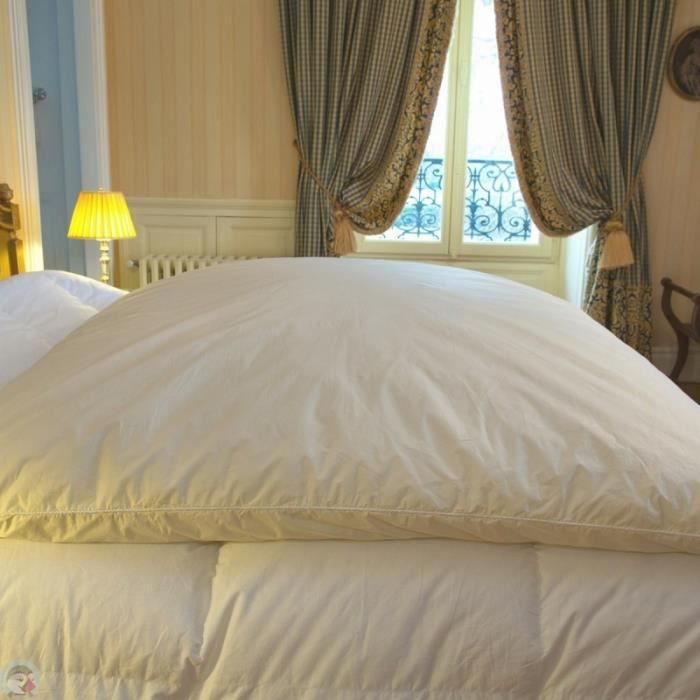 Édredon gonflant 90x150 cm 90% duvet neuf ivoire