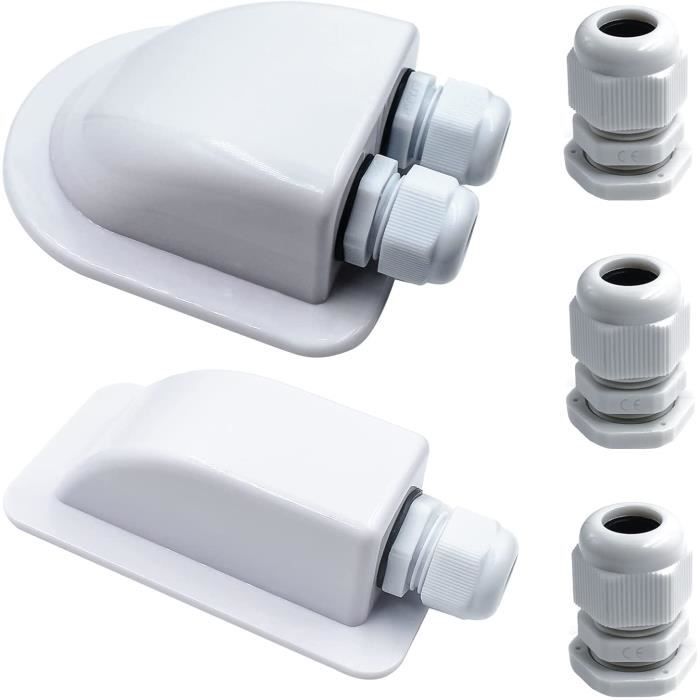 Câble Imperméable Convient à Tous Les Types de Câbles pour Camping Car, Caravane et Bateau Passe-Câble en ABS(2 Pièce).