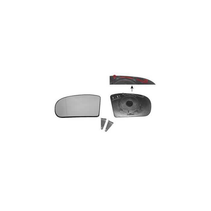 Verre de rétroviseur gauche pour Mercedes classe E W211 de 2006 a 2009