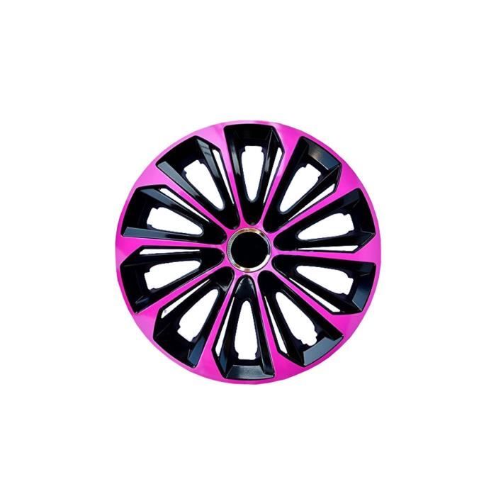 Enjoliveurs de roue - set complet de 4 pièces - NRM Extra Strong - rose et noir - 15\