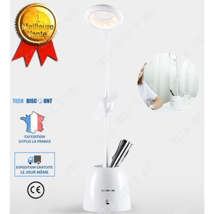 TD Lampe de table bureau rechargeable lecture ventilateur porte stylo couleur extérieur enfant étudiant puissant professionnel beau