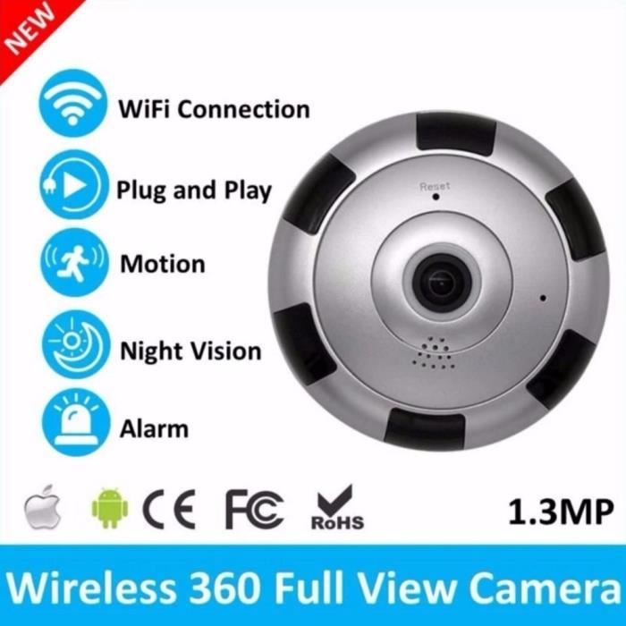 Caméra Wifi 960P Caméra panoramique 360 degrés sécurité à domicile, vidéosurveillance à Vision nocturne, camé*ES7783