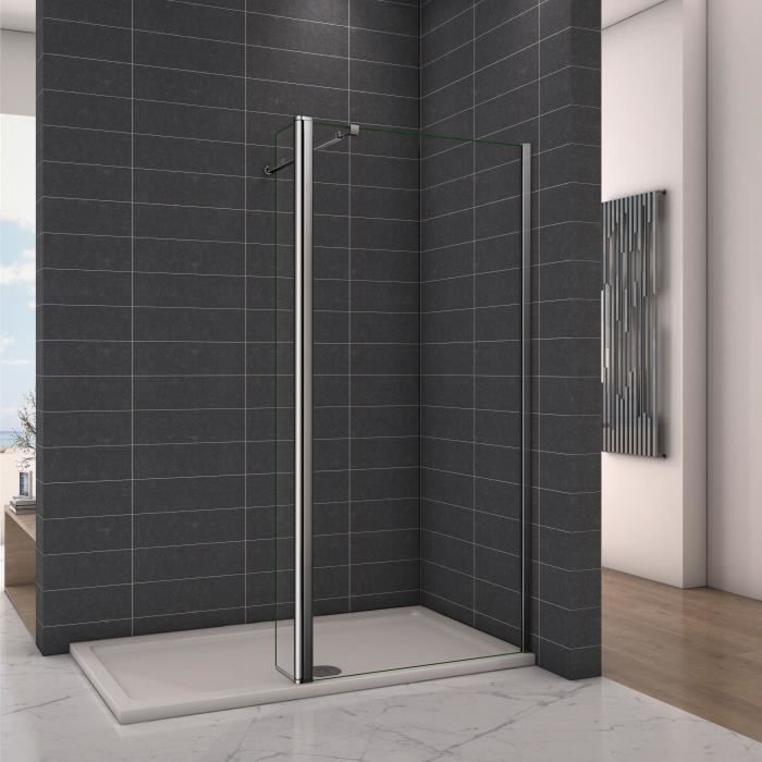 Paroi de douche avec volet pivotant 80+40x200cm modèle d' Itaroi avec une barre 73-120cm