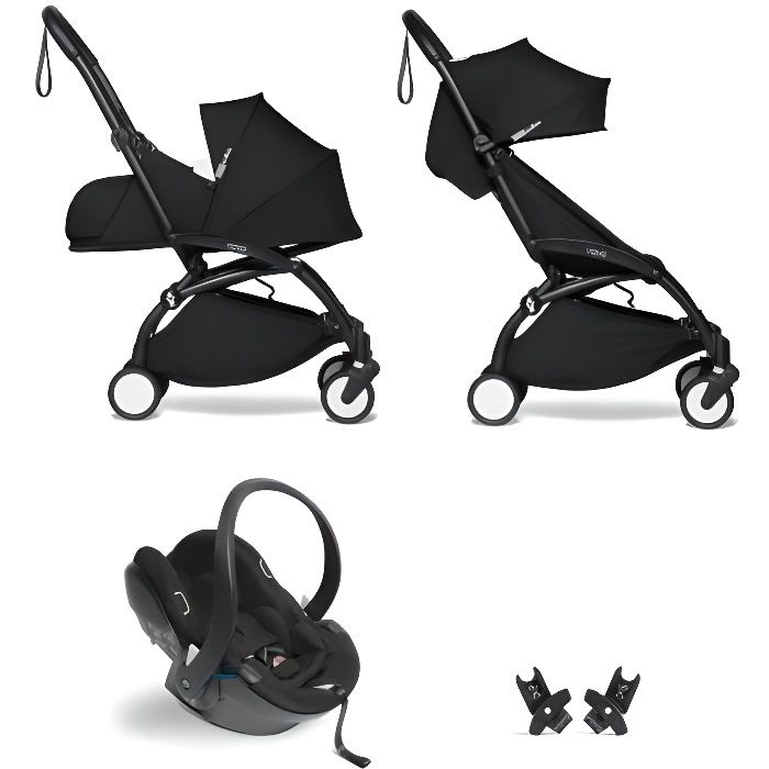 Babyzen - Pack poussette YOYO2 cadre noir pack 0+ 2020 6+ siège auto - noir
