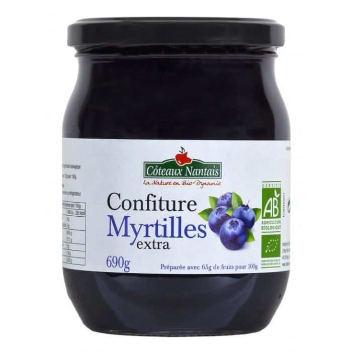 Confiture myrtilles extra 690gr - Coteaux Nantais