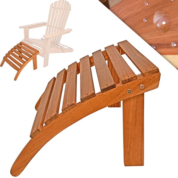 Repose-pieds confort en bois d'acacia pour chaises transats de jardin