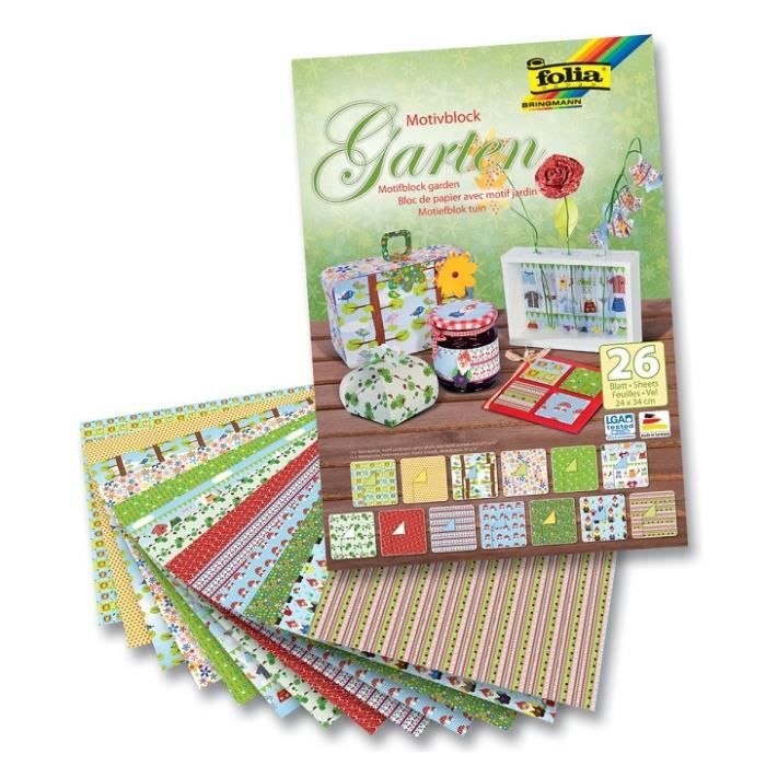 Motivblock-structures- - 26 Feuilles, 24 x 34 Cm, Folia Bringmann Jardin