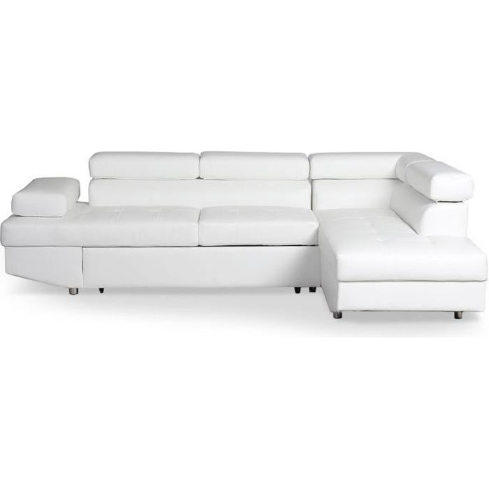 Canapé d'angle Blanc Contemporain Confort