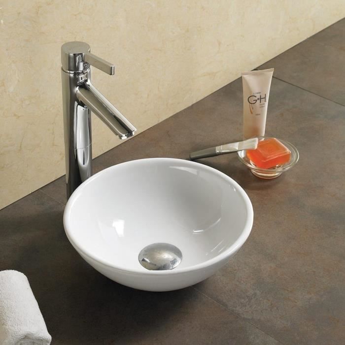 Lave Main Bol - Céramique Blanc - 28 cm - Olys
