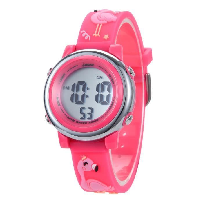 SHARPHY montre enfant fille numerique led alarme horloge coloré lumineux étudiant cadeau de Noël