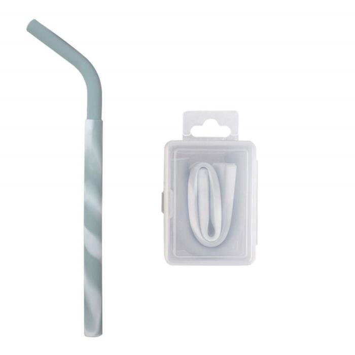 XM3287-Mancooy 1pc Pailles en Silicones Lavable Réutilisable Portatif de Grade Comestible Piquant des Pailles avec la Bo
