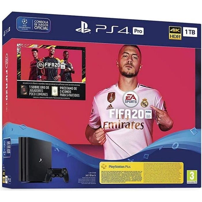 Sony PlayStation 4 Pro 1To + FIFA 20 Ultimate Team + PS Plus 14 Jours