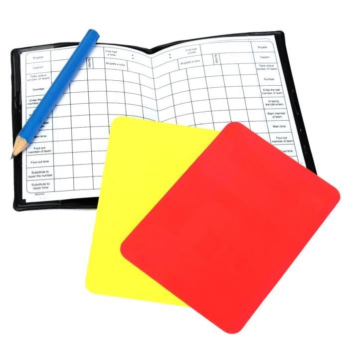 Soccor Arbitre Pénalité Crayon Porte-monnaie Pad Carton jaune Rouge et du Sport Notebook