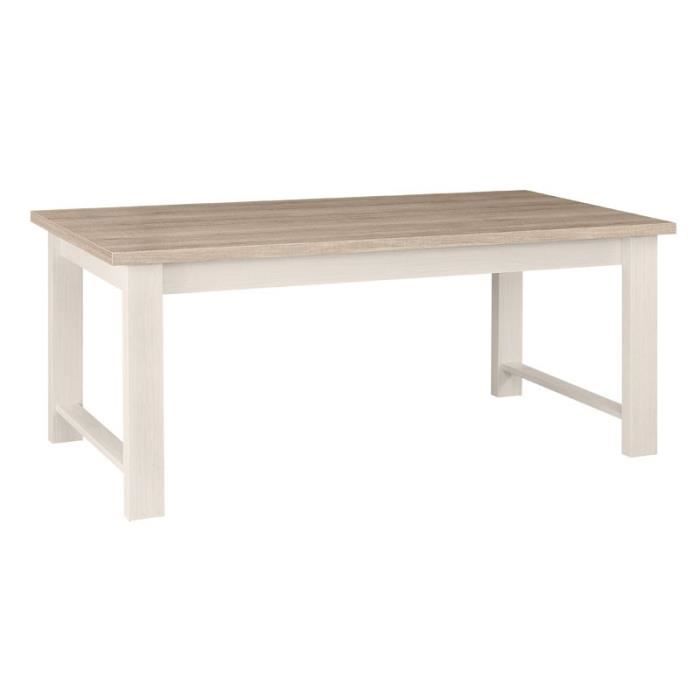 Table de repas rectangulaire Frêne Blanchi - POMPEI - L 180 x l 90 x H 77