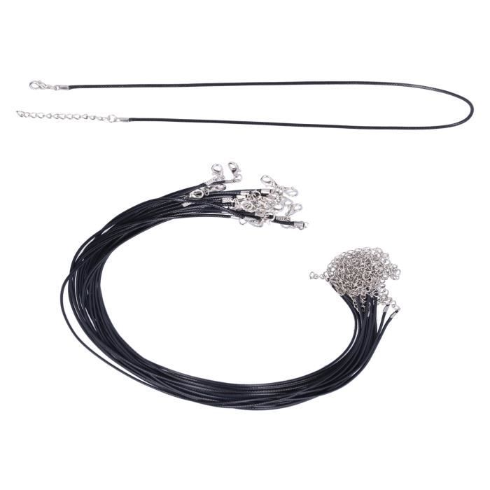 VINGVO Cordons de collier cirés 20 pièces collier ciré cordons suspendus chaîne pour pendentifs avec fermoir bricolage bijoux