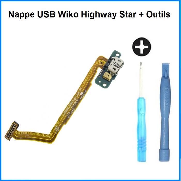Nappe Connecteur de Charge USB Wiko Highway Star - 100% ORIGINAL + Outils
