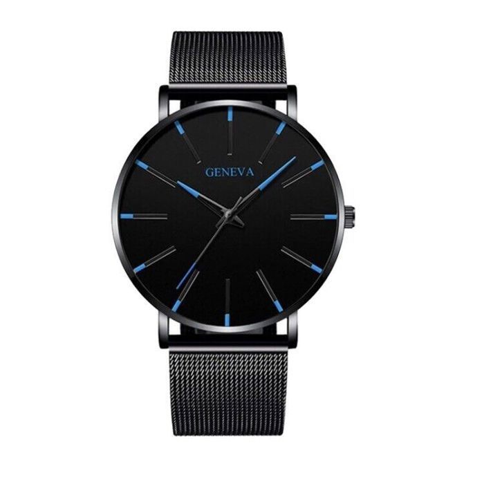 Montre Homme CIVO Simple Classique Gros Chiffres - Étanche Quartz Cuir Caoutchouc Nylon