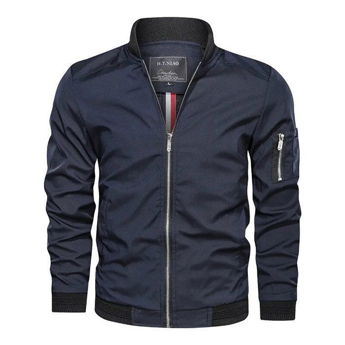Blouson Homme Été Léger - Veste Aviateur Décontractée Zippée | Coupe-Vent, Col Montant, Poches | Style Saharienne
