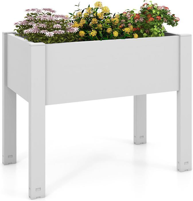 Carré Potager Surélevé En Bois Sapin - 2 Bacs Avec Cloisons - 228x62x25cm - 0,26m³ - Jardin Balcon