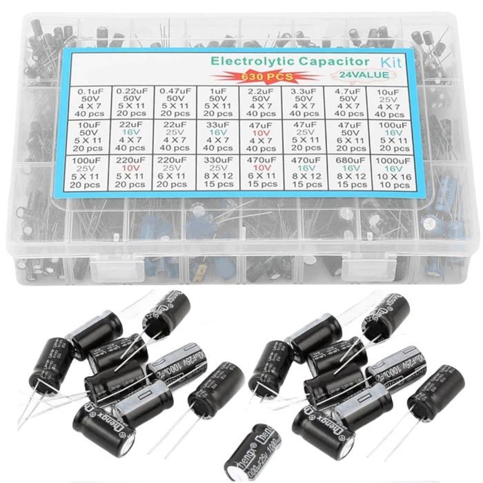 500 Unidades, 0,1uf-1000uf, 24 Tipos De Condensadores Electr | Cuotas