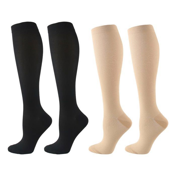 Chaussettes de compression pour femmes 2 paires chaussettes de compression chirurgicales chaussettes de vol pour hommes S/M