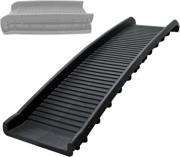 Rampe Pliable Pour Chien - Aluminium, 157x43 Cm, Charge 110 Kg, Surface Antidérapante - Pour Voiture/SUV