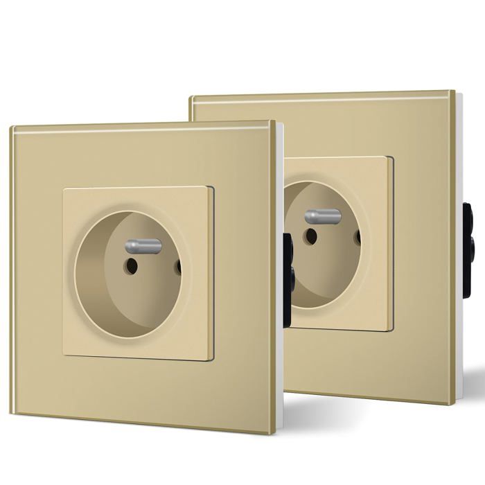 Prise Murale 2 Paquets, Prises de courant en Verre, Prise Electrique — free download
