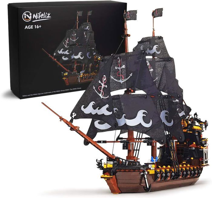 TYCOLE Ensemble de Construction de Bateau Pirate avec Éclairage LED