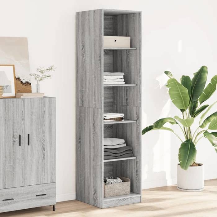 vidaXL Garde-robe gris sonoma 50x50x200 cm bois dingénierie armoire de rangement organisateur de garde-robe armoire 3307716