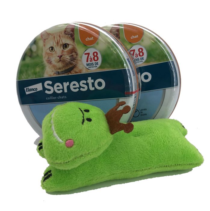 Comparer les prix de Lot de 2PCS Collier Antiparasitaire Seresto Chats - 7-8 mois - Anti-puces et tiques - Un jouet offert pour chat