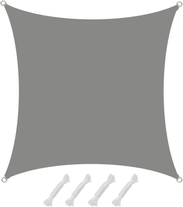 Voile D'ombrage Imperméable Hiseng 2x2m - Protection UV 95% Pour Terrasse, Jardin, Balcon