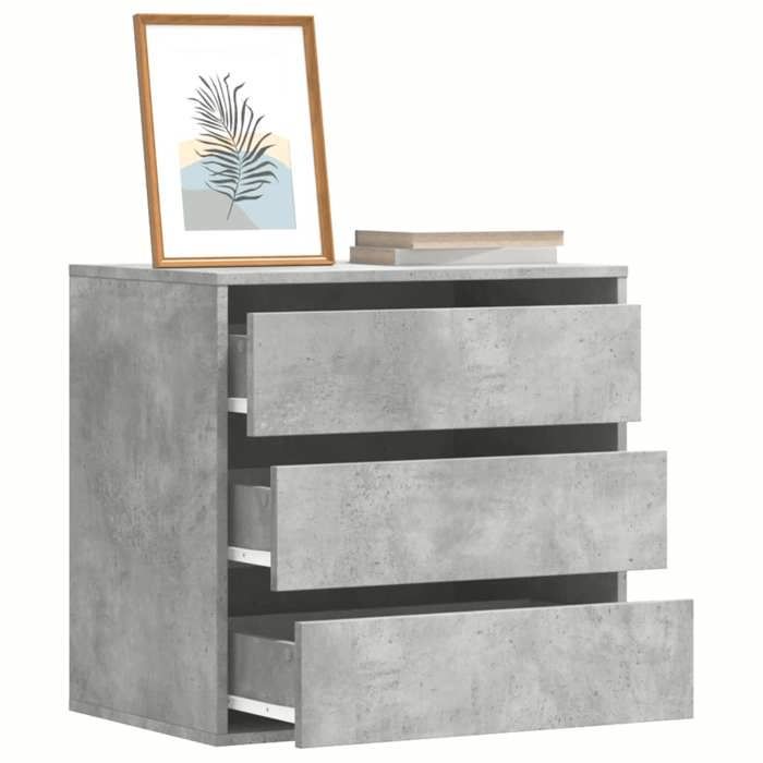 SALE 2025Meuble bas bahut vaisselier - Commode dangle - Gris béton - 60x41x58 cm - bois dingénierie 22 Kg 6066