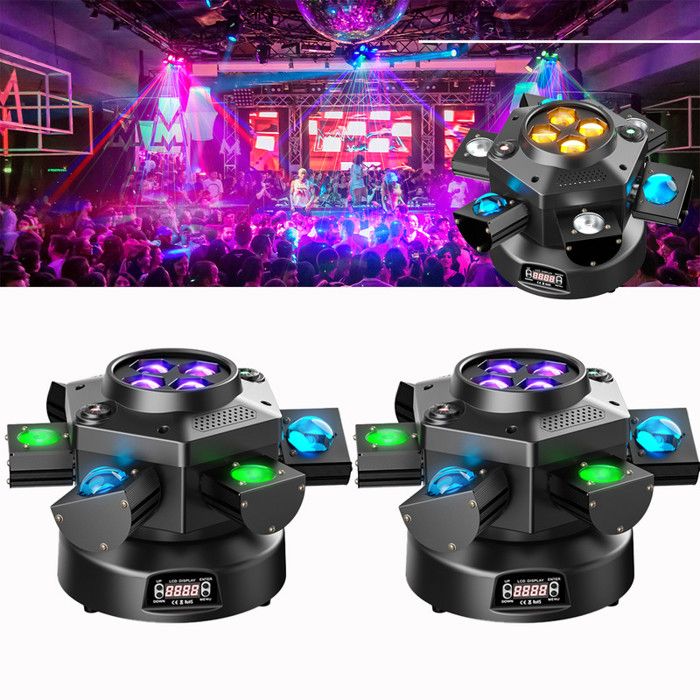 SHEHDS LED Lyres 200W Gobo Éclairage de Scène DJ Motifs multicouleurs 6/18 canaux Performance DJ Club