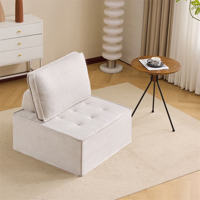 Chauffeuse 1 Place Adulte et Enfant Petit Canapé Beige Petit Canapé Chambre Ado Canape Modulable Interieur Tissu en Lin 1