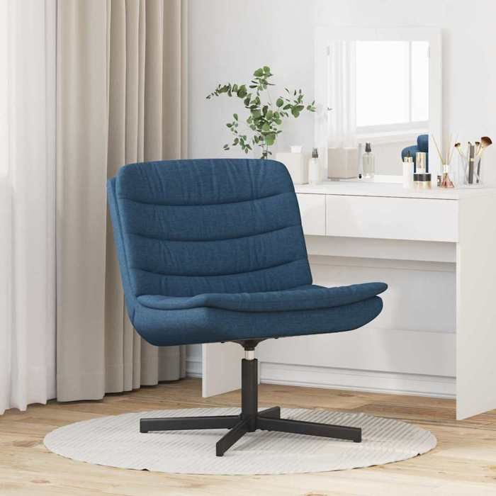 Bleu Fauteuil/Chaise pivotante - SOLOMON - 1 PERSONNE - Bleu 63x75x76 cm tissu FF416