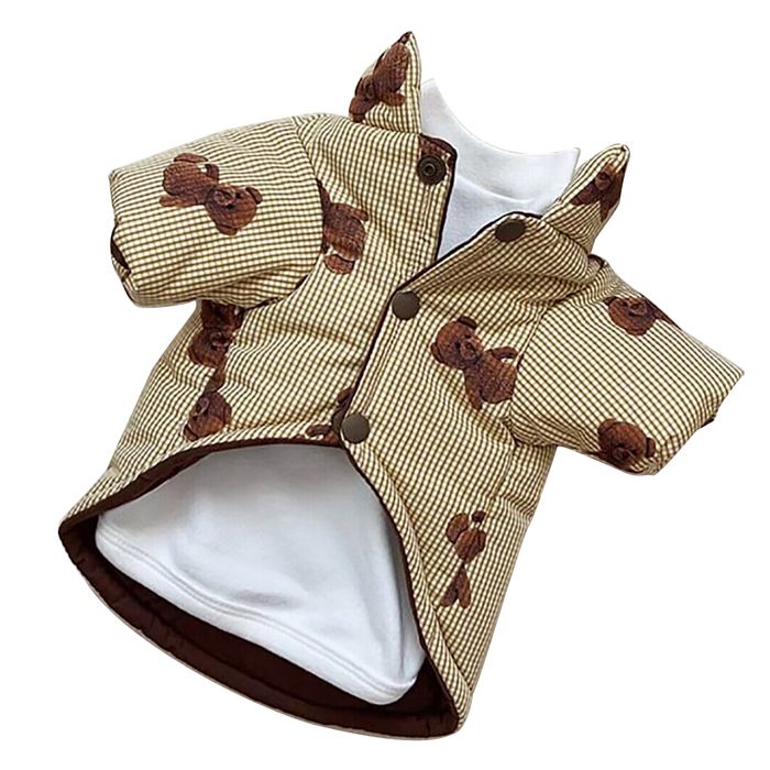 Manteau dhiver pour chien polyvalent élégant imprimé mignon chaud coupe-vent vêtements pour animaux de compagnie pour chie