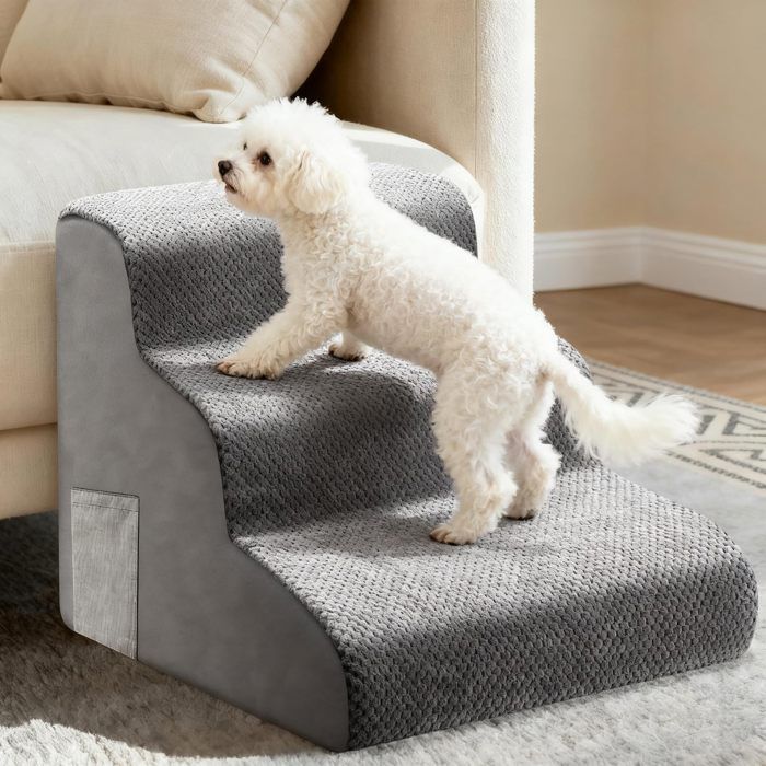 Escaliers pour Chiens à 3 Marches Échelle pour Animaux de Compagnie Escaliers Chien Antidérapant avec housse imperméable lavable