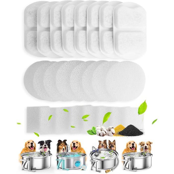 Filtre de Re pour Fontaine à Eau 7L PWF-002 en Acier Inoxydable pour Grands Chiens 8 C 8Set Filtres pour PWF002 FILTRE A AIR