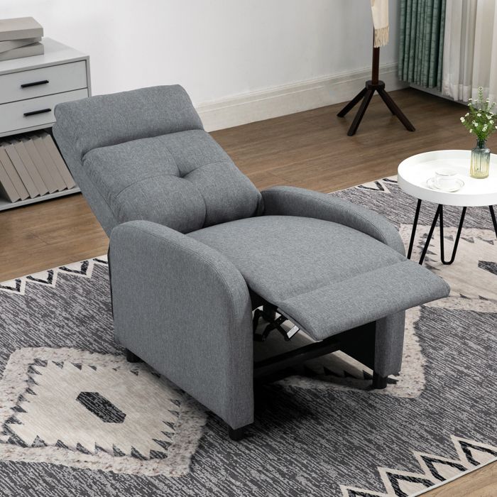 Fauteuil relax - Modèle TV - Inclinable 155° - Repose-pieds extensible - Ressorts ensachés (gris)